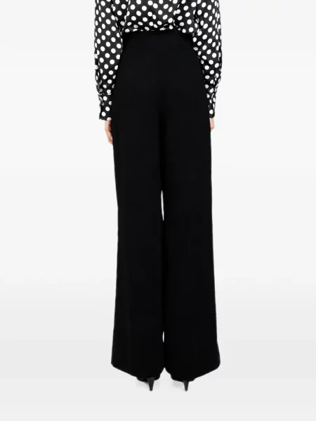 Pantaloni Nina Ricci cu talie înaltă din velur negru