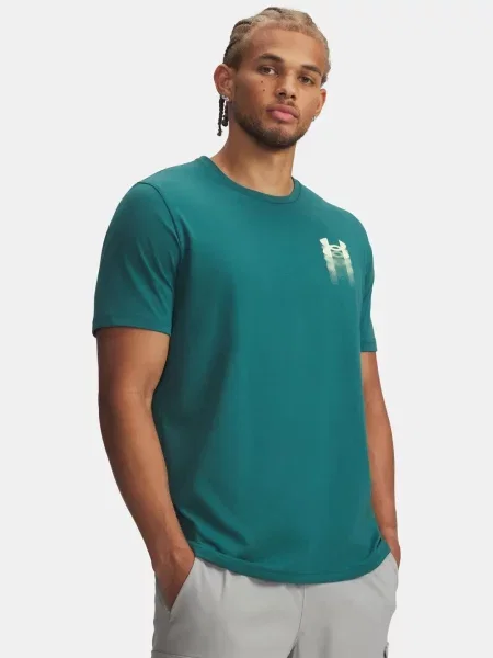 Tricou Under Armour cu autograf verde
