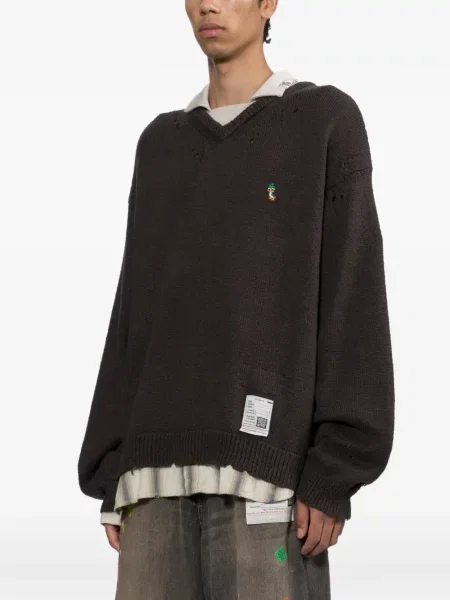 Gulerat pulover Maison Mihara Yasuhiro negru