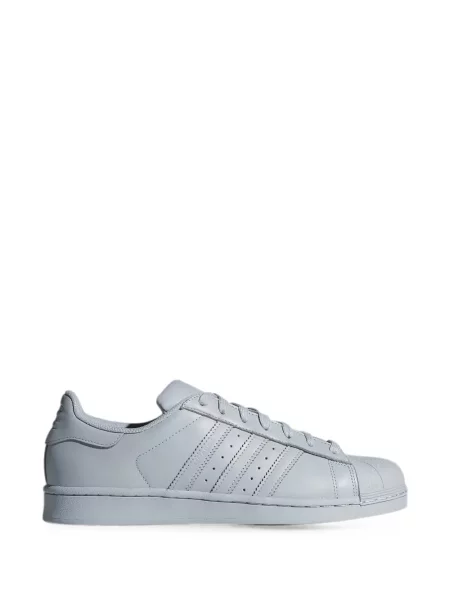 Sneakerși Adidas Superstar cu șireturi din dantelă gri