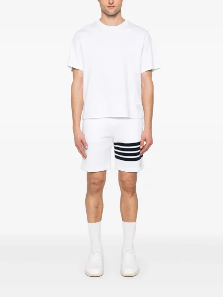 Pantaloni scurți Thom Browne cu dungi alb