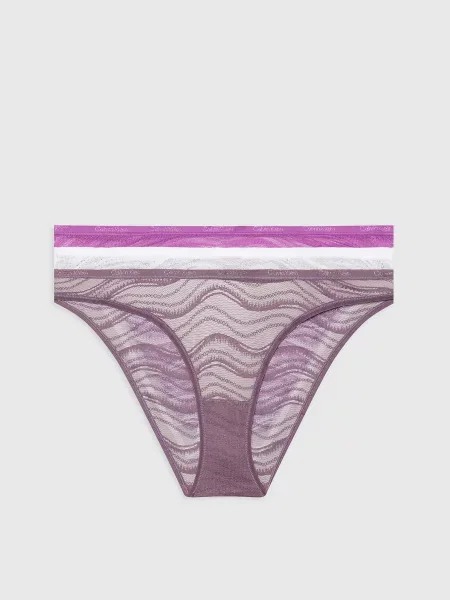 Набір трусів Calvin Klein Underwear Sheer Lace поліамід/еластан сірий