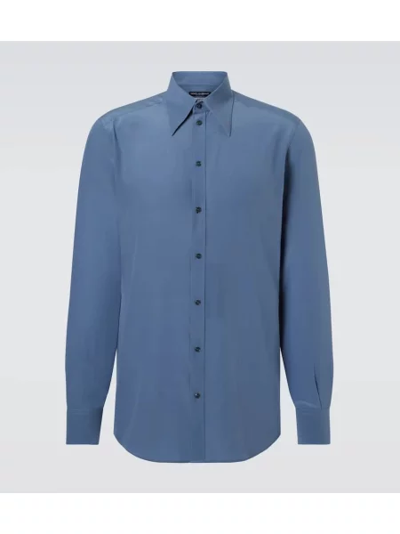 Svilena srajca Dolce&gabbana modra