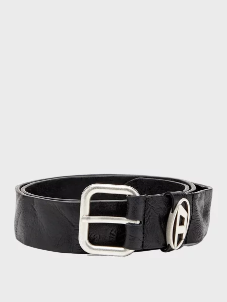 Кожаный ремень Diesel на липучках черный