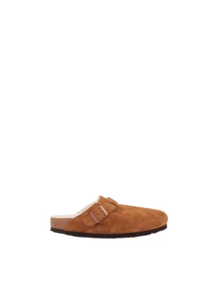 Klapki Birkenstock zamszowe brązowe