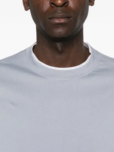 Tricou Brunello Cucinelli scurt albastru