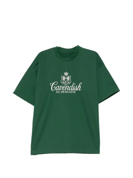 Tricou Cavendish cu broderie verde