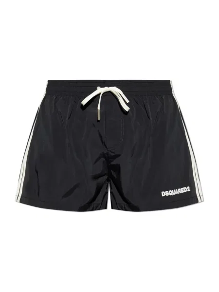 Kąpielówki Dsquared2 z logo czarne