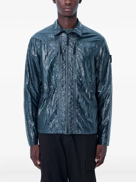 Geacă Stone Island cu strasuri cu buzunare la piept verde