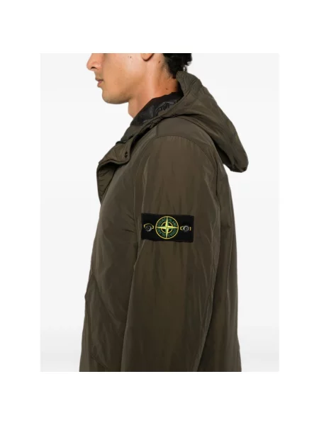 Ocieplana kurtka Stone Island z kamieniami zielona