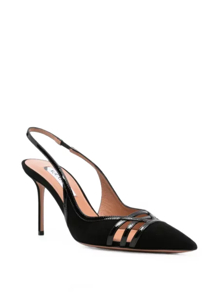 Pantofi cu toc Aquazzura slingback cu bretele negru