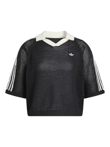 Pantaloni scurți Adidas cu dungi cu decolteu în V negru
