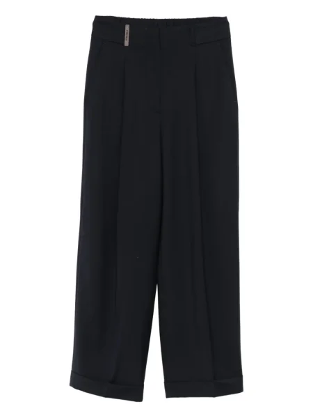 Pantaloni Peserico plisate albastru