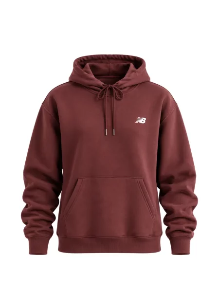 Hanorac cu glugă New Balance din fleece roșu
