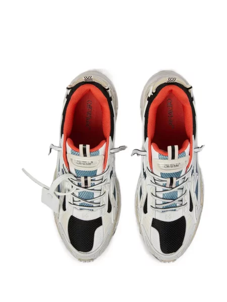 Sneakerși Off-white cu șireturi din dantelă alb