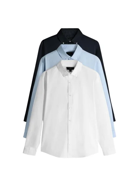 The Set Cămașă bleumarin / albastru deschis alb