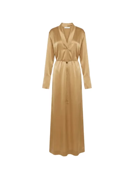Cu centură rochie maxi Danamé cu decolteu în V galben