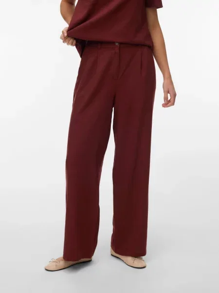 VERO MODA Klostuotos kelnės VMMymilo rusva
