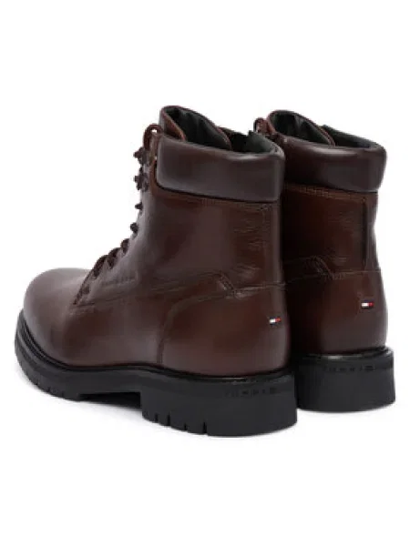 Tommy Hilfiger bőr bakancs FLEX TH OUTDOOR RS LTH BOOT barna