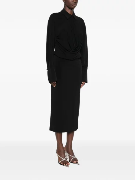 Rochie midi The Andamane drapată negru
