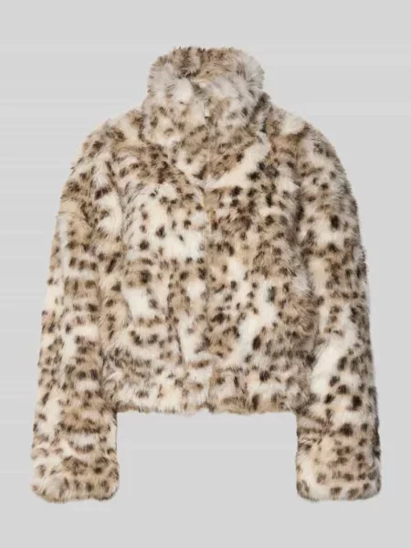 Kurtka z imitacji futra o kroju regular fit ze wzorem w panterkę model ‘JANIS’ Only