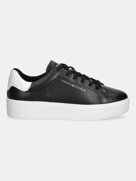 Teniși Tommy Hilfiger din piele cu platformă negru