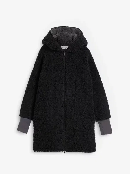 Bluza rozpinana z polaru typu baranek czarna