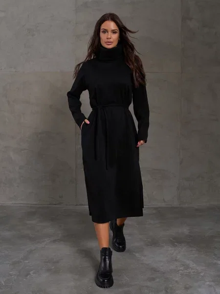 Сукня міді ISSA Plus комбінований верх чорний