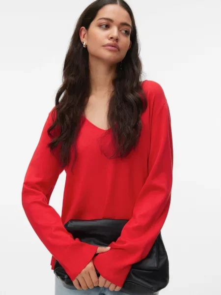VERO MODA Pulover VMSilje' roșu