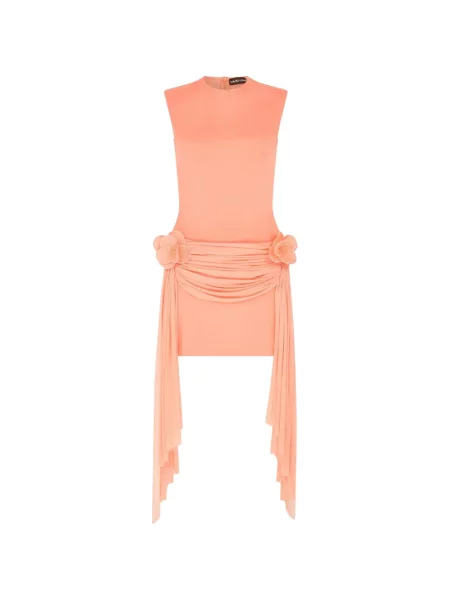 Mały sukienka mini David Koma drapowana garniturowa różowa