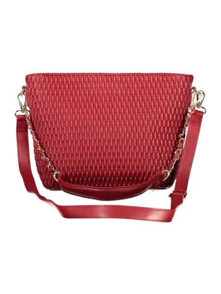 Lniana torebka crossbody Valentino By Mario Valentino czerwona