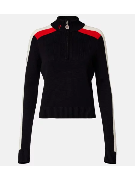 Volneni polovična zadrga pulover Perfect Moment črna