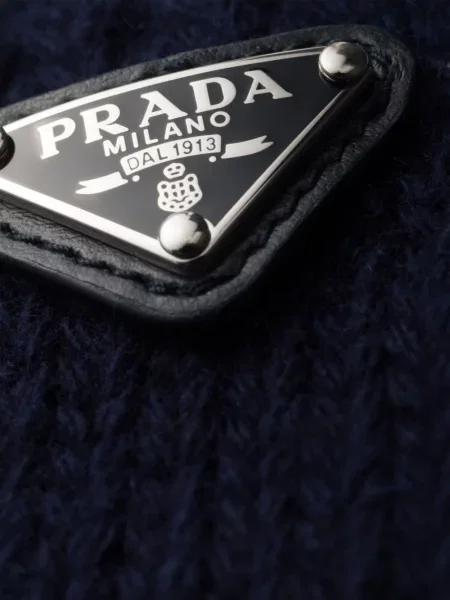Mănuși Prada tricotate albastru
