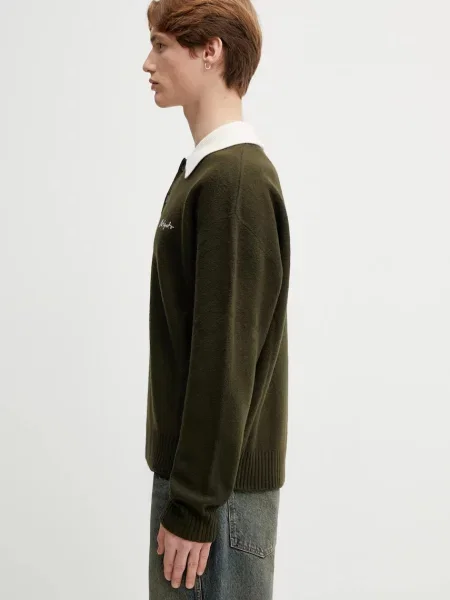 Μάλλινο πουλόβερ Axel Arigato Sonny Polo Sweater πράσινο