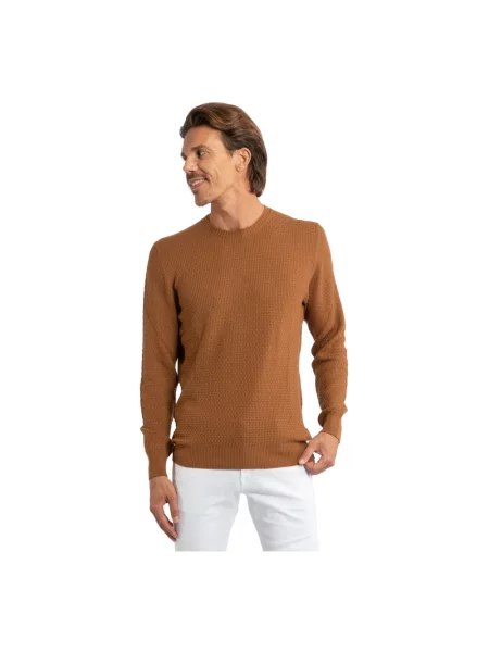 Sweter Gran Sasso z wełny merino brązowy