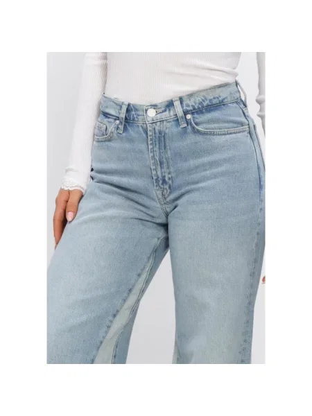 Szerokie jeansy 7 For All Mankind niebieskie