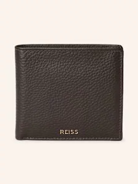 Reiss Peněženka Grainy tmavě hnědá