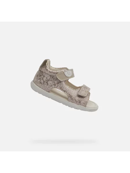 Sandały dziecięce Geox Macchia white/gold beżowe