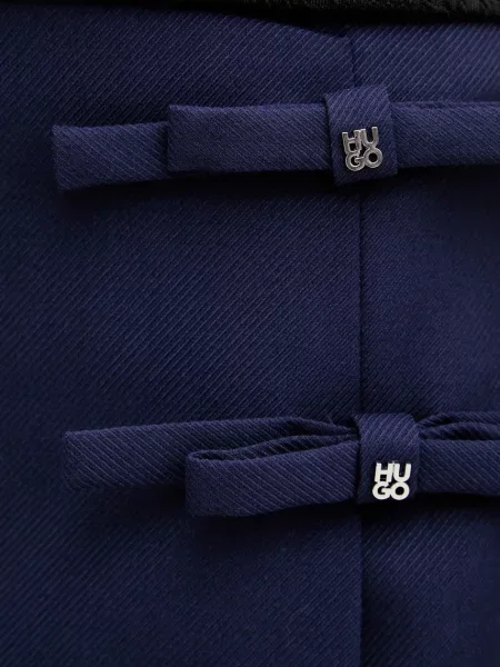 Спідниця з домішкою вовни HUGO mini розкльошена синій