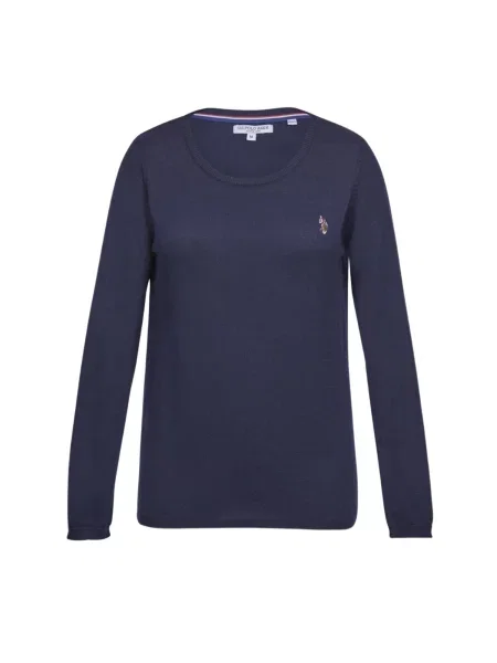 U.S. POLO ASSN. Svetr May safírová / hnědá / červená bílá