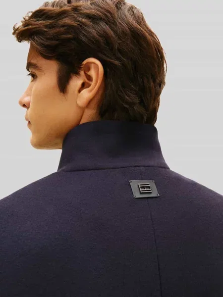 Tommy Hilfiger Płaszcz Wełniany blau granatowy