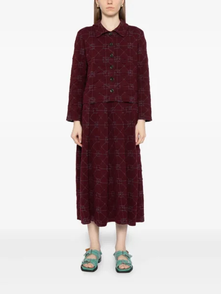 Fusta plisata Yanyan Knits roșu