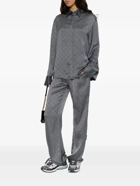 Pantaloni Off-white din jacard alb