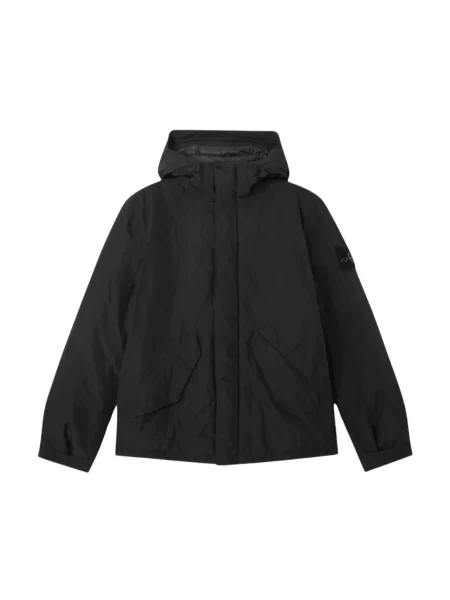 Krótka parka Stone Island z kamieniami czarna