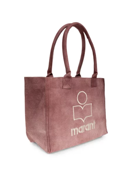 Geantă shopper Isabel Marant cu broderie roz