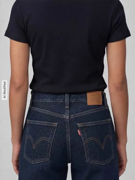Jeansy Wide & Loose Fit z czystej bawełny model RIBCAGE WIDE LEG' Levi's® 300 granatowe