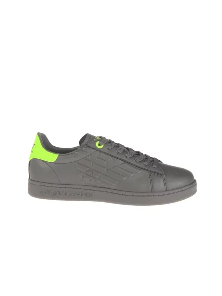 Sneakersy Emporio Armani Ea7 skórzane z logo szare