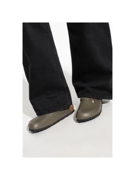 Klapki Birkenstock skórzane szare