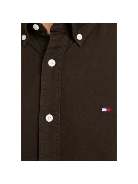TOMMY HILFIGER Cămașă HERITAGE ciocolatiu maro