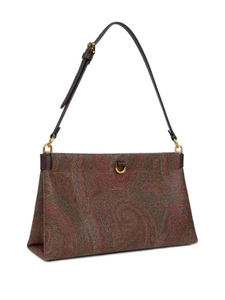 Geantă Etro cu model paisley maro